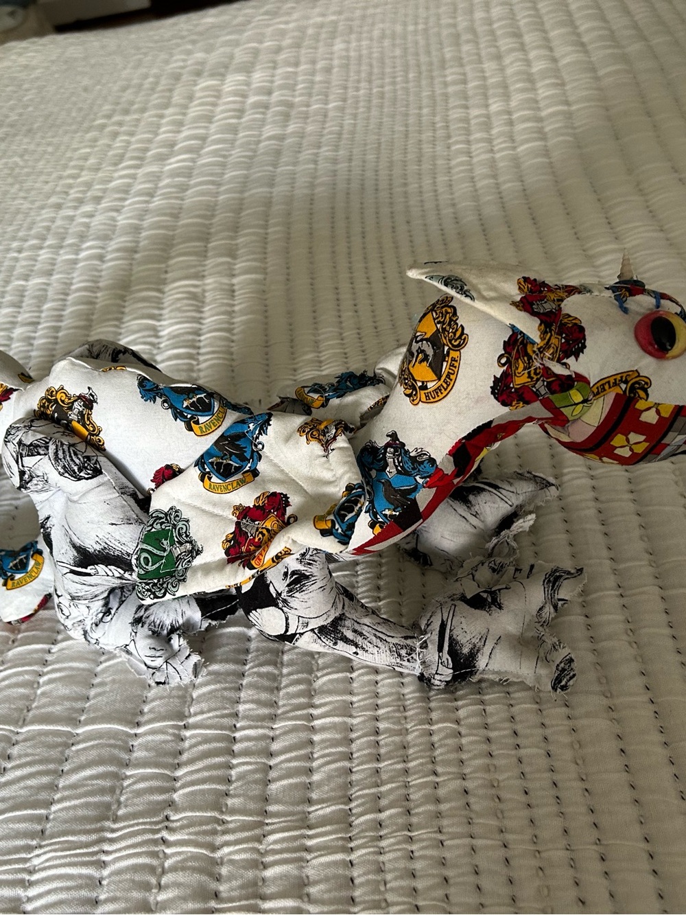 Harry Potter Crest Pattern Stuffed Dragon.